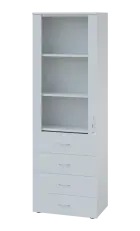 LE - 64 skříň léková prosklená, levá, bílá